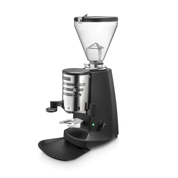 Side view of the Mazzer Super Jolly V Up Timer (black)