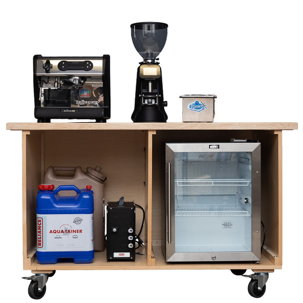 The Essential Coffee Cart Package (Finished Maple, Back Bar)
