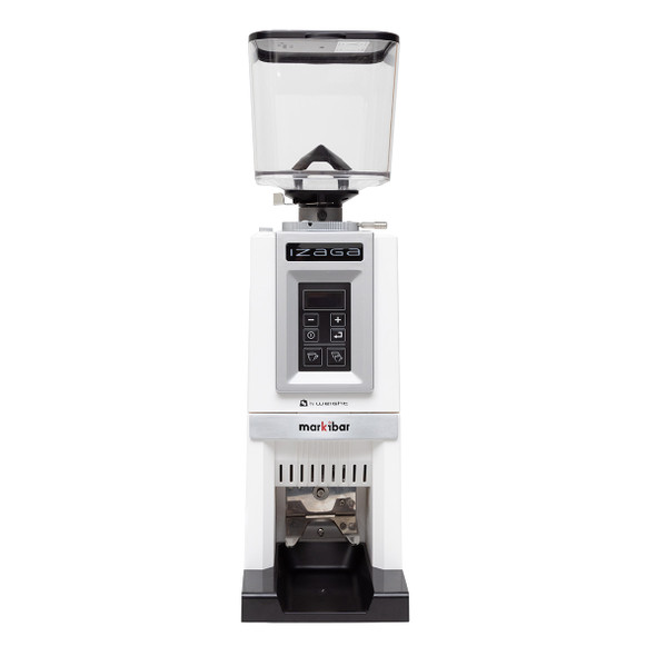 Markibar Izaga W Grind-by-Weight Espresso Grinder (white, front)
