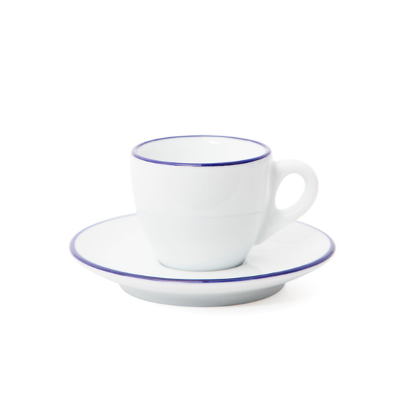 Ancap Verona Blue Painted-Rim Cups and Saucers