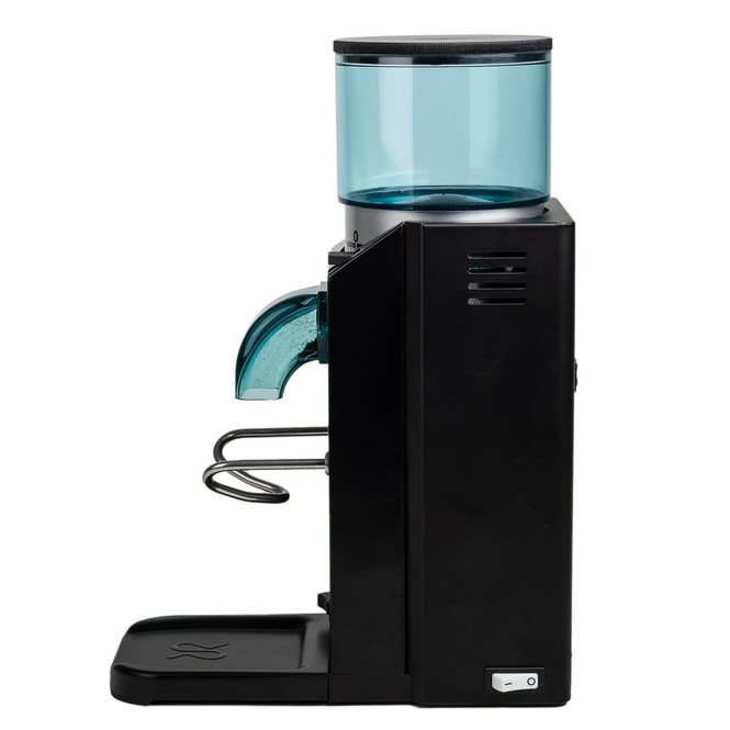 Black Rancilio Rocky Doserless Espresso Grinder side view