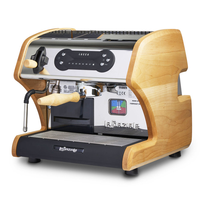 LUCCA A53 Mini V2 Espresso Machine (maple, front)