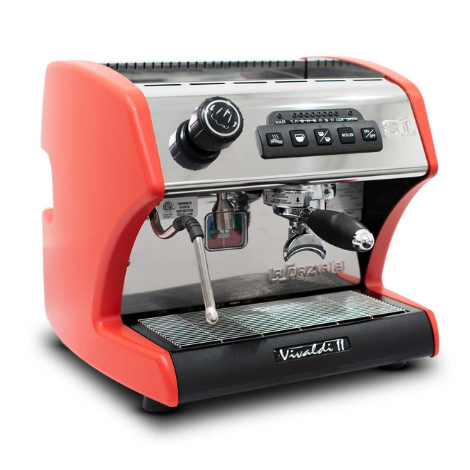 La Spaziale Vivaldi II Direct Plumb Espresso Machine (side, red)