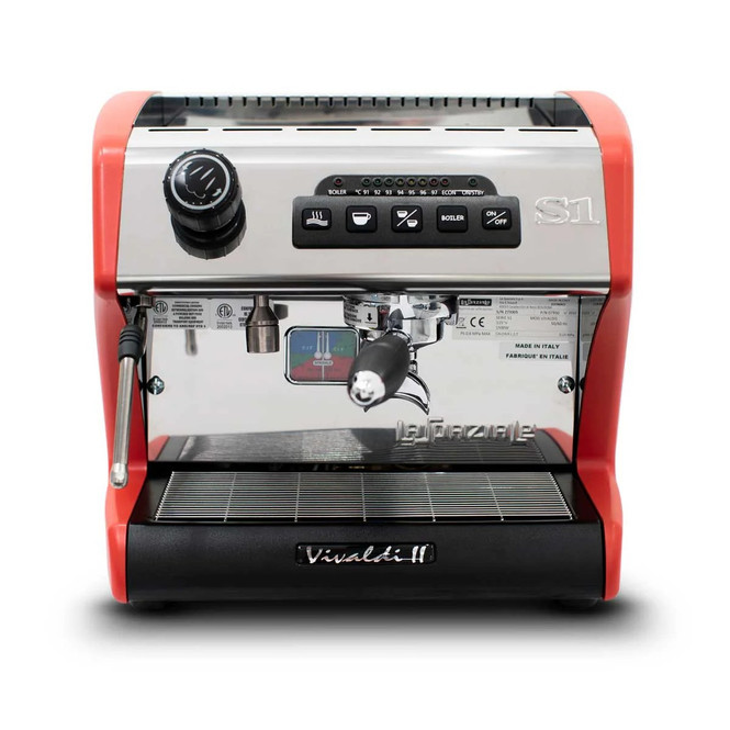 La Spaziale Vivaldi II Direct Plumb Espresso Machine (front, red)
