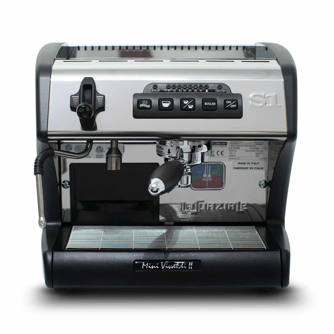 La Spaziale Mini Vivaldi II Espresso Machine (black, front)