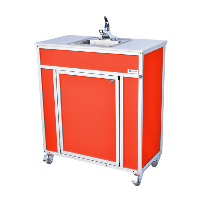 Monsam NSF Certified Single Basin Portable Sink (red)