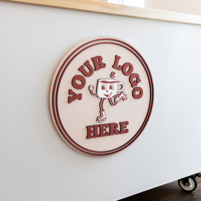 The Kickstart Coffee Cart (Crafted 3D Signs Custom Logo)