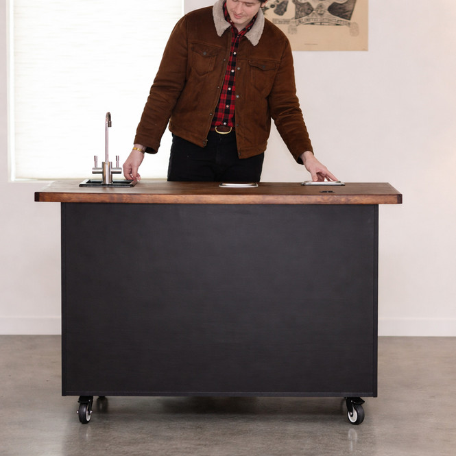 The Kickstart Coffee Cart (Black, Front View)