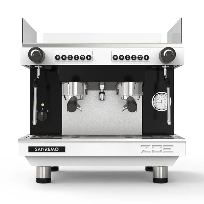Sanremo Zoe Compact Commercial Espresso Machine (white, front)