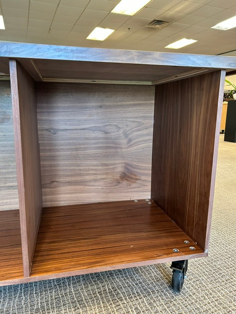 USED - FAIR | The Canvas Coffee Cart - by Louisville Fine Woodworking (Walnut) (Back right cabinet)