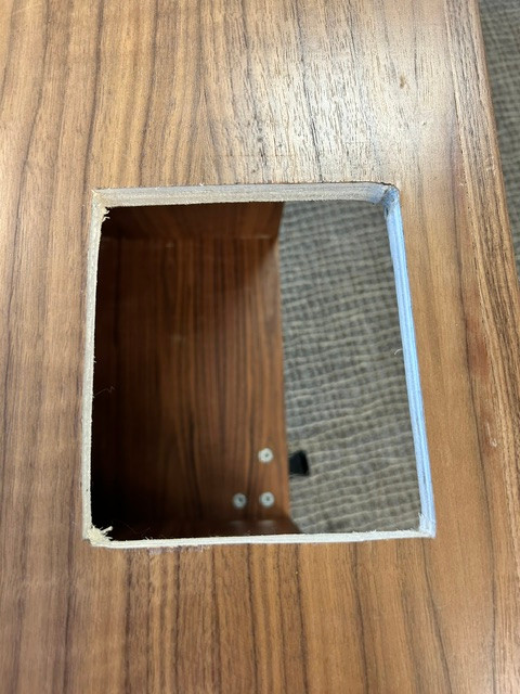 USED - FAIR | The Canvas Coffee Cart - by Louisville Fine Woodworking (Walnut) (6" x 5.5" cutout for pitcher rinser)