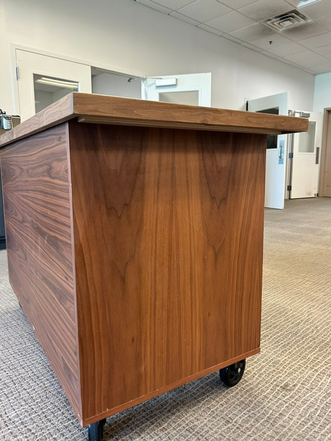 USED - FAIR | The Canvas Coffee Cart - by Louisville Fine Woodworking (Walnut) (Side)