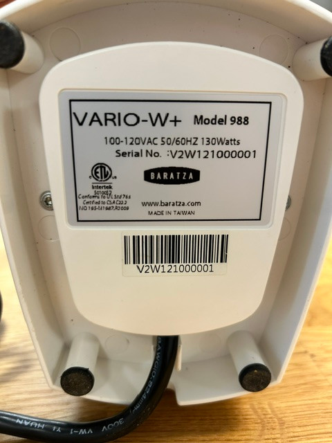 USED - GOOD | Baratza Vario W+ Coffee Grinder (White)