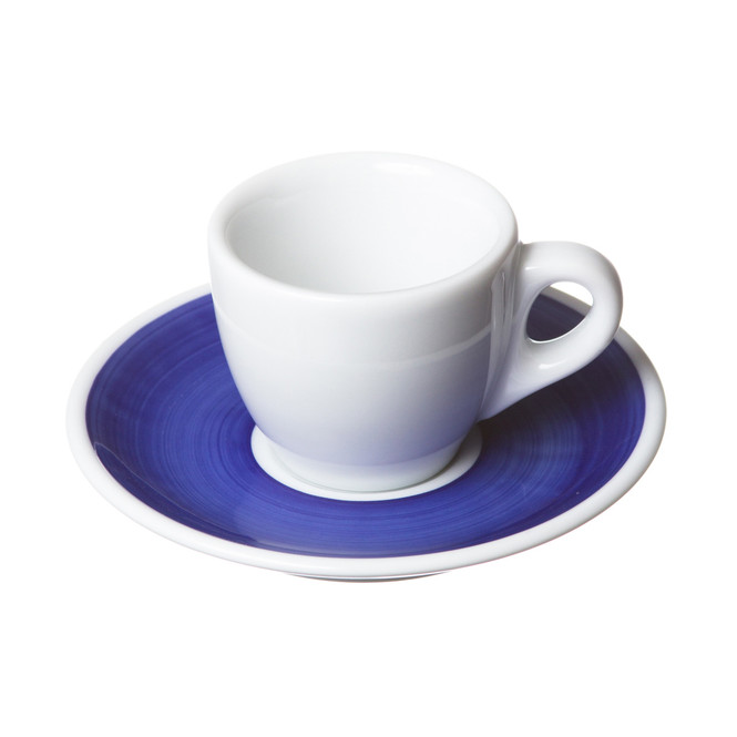 porcelain espresso cup and saucer blue