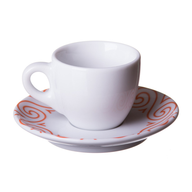 italian porcelain espresso cup on special design saucer