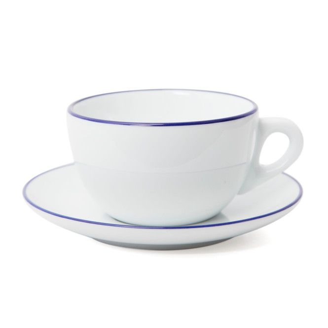 Ancap Verona Blue Painted-Rim Cups and Saucers