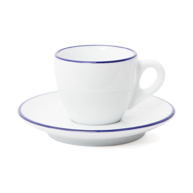 Ancap Verona Blue Painted-Rim Cups and Saucers