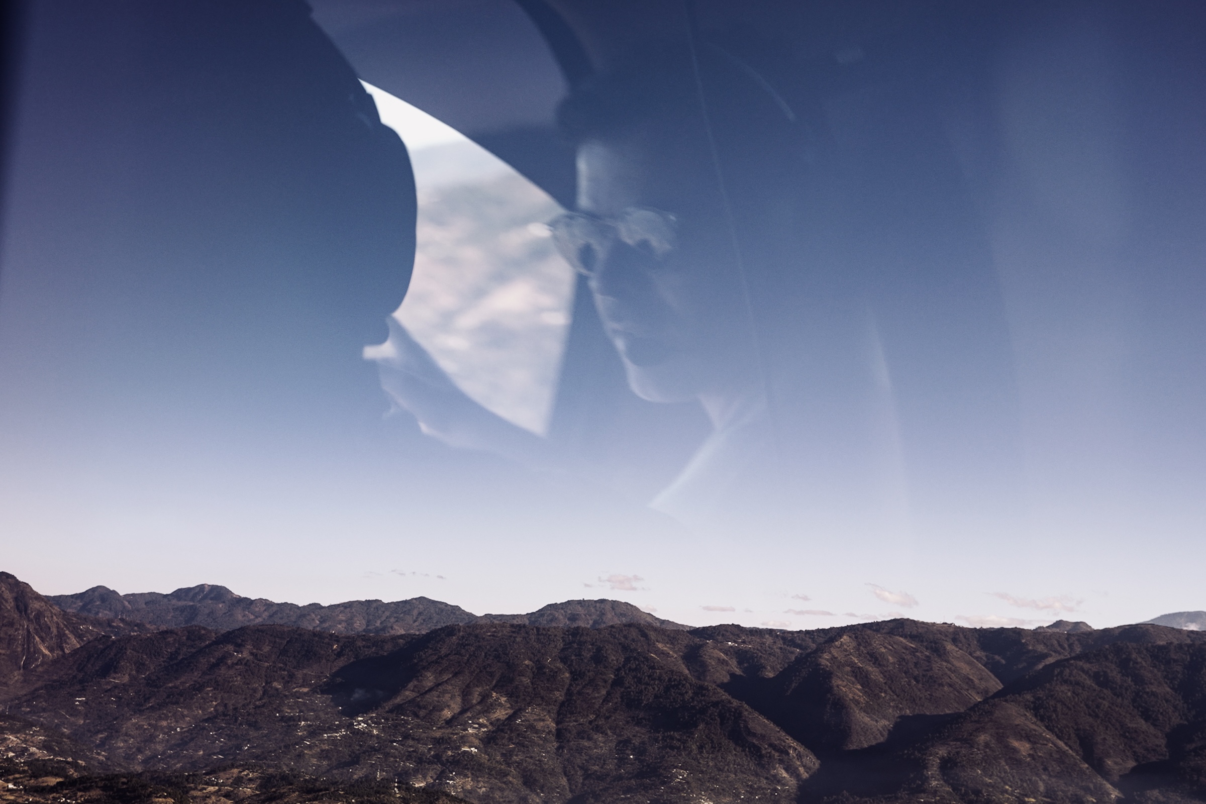 reflection in airplane window