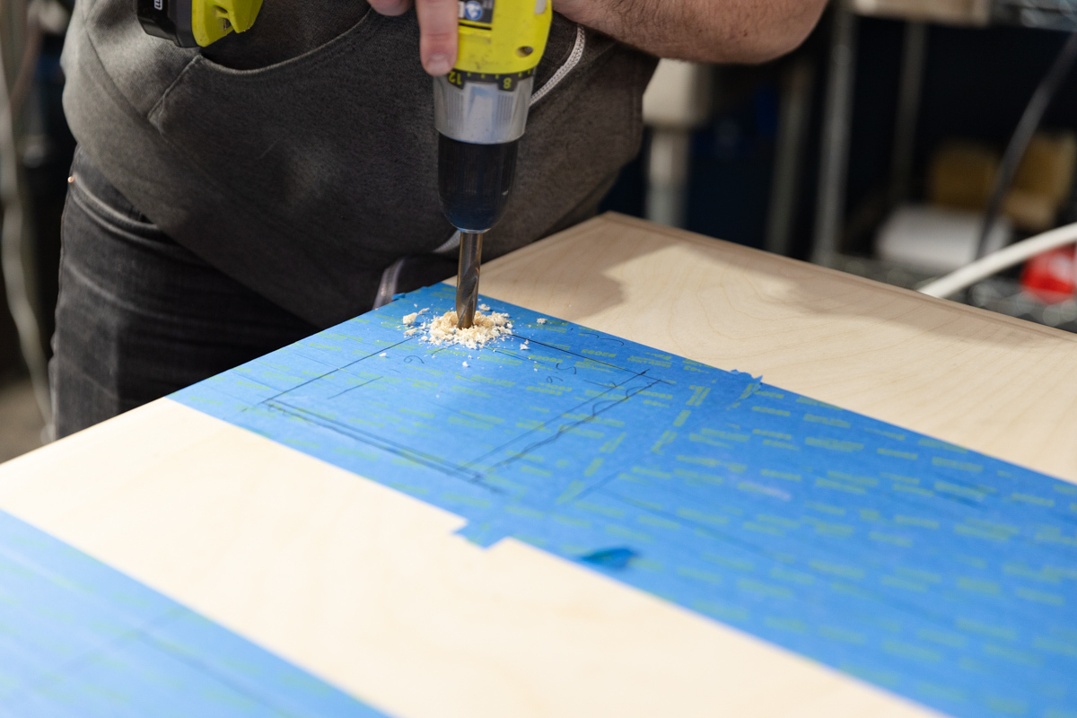 Drilling starter holes for jigsaw cuts