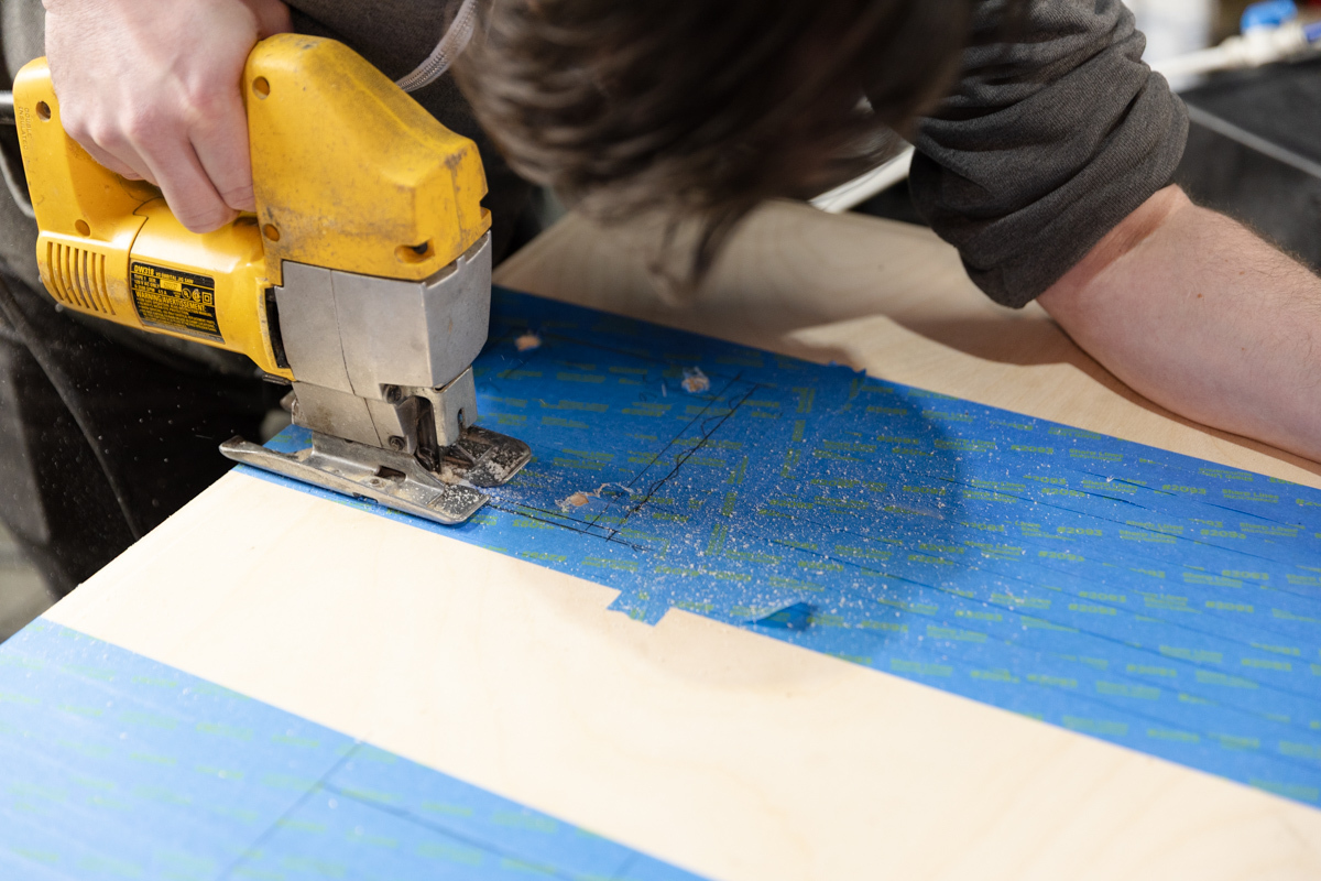 Cutting countertop opening with jigsaw