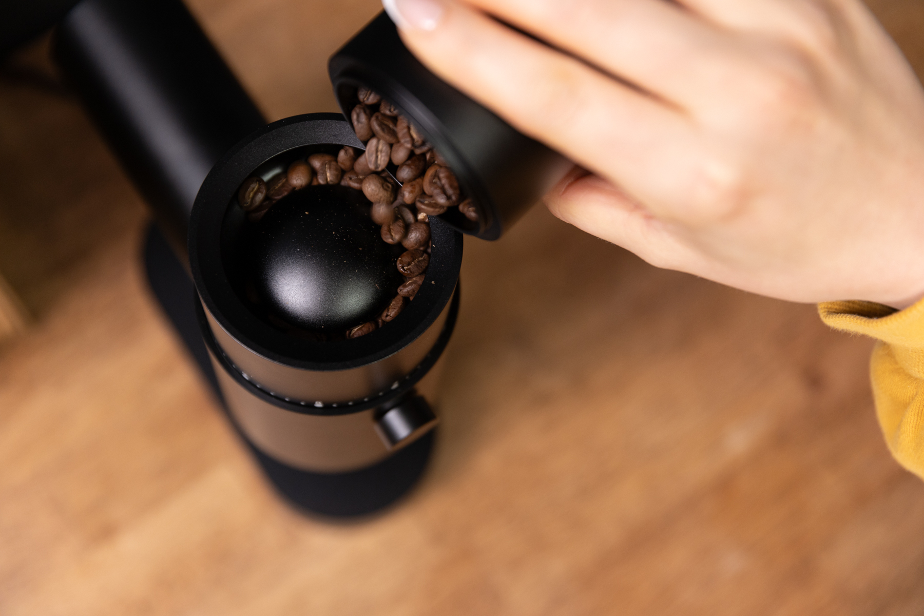 Loading Coffee into the Option-O Lagom Casa Hopper