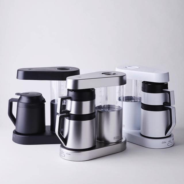 Ratio Six Coffee Brewer in black, white and silver