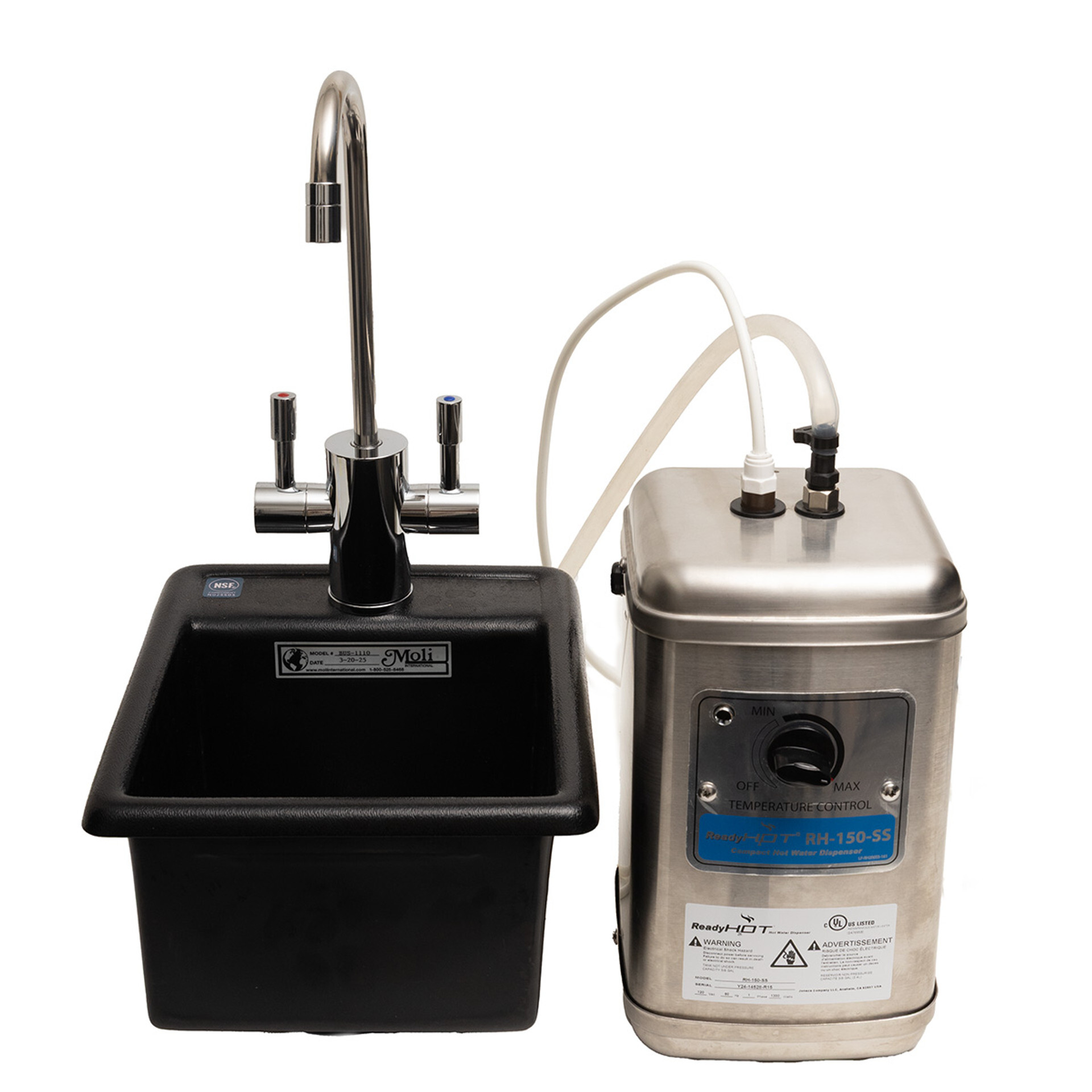 Hot and Cold Water Sink Kit against white background