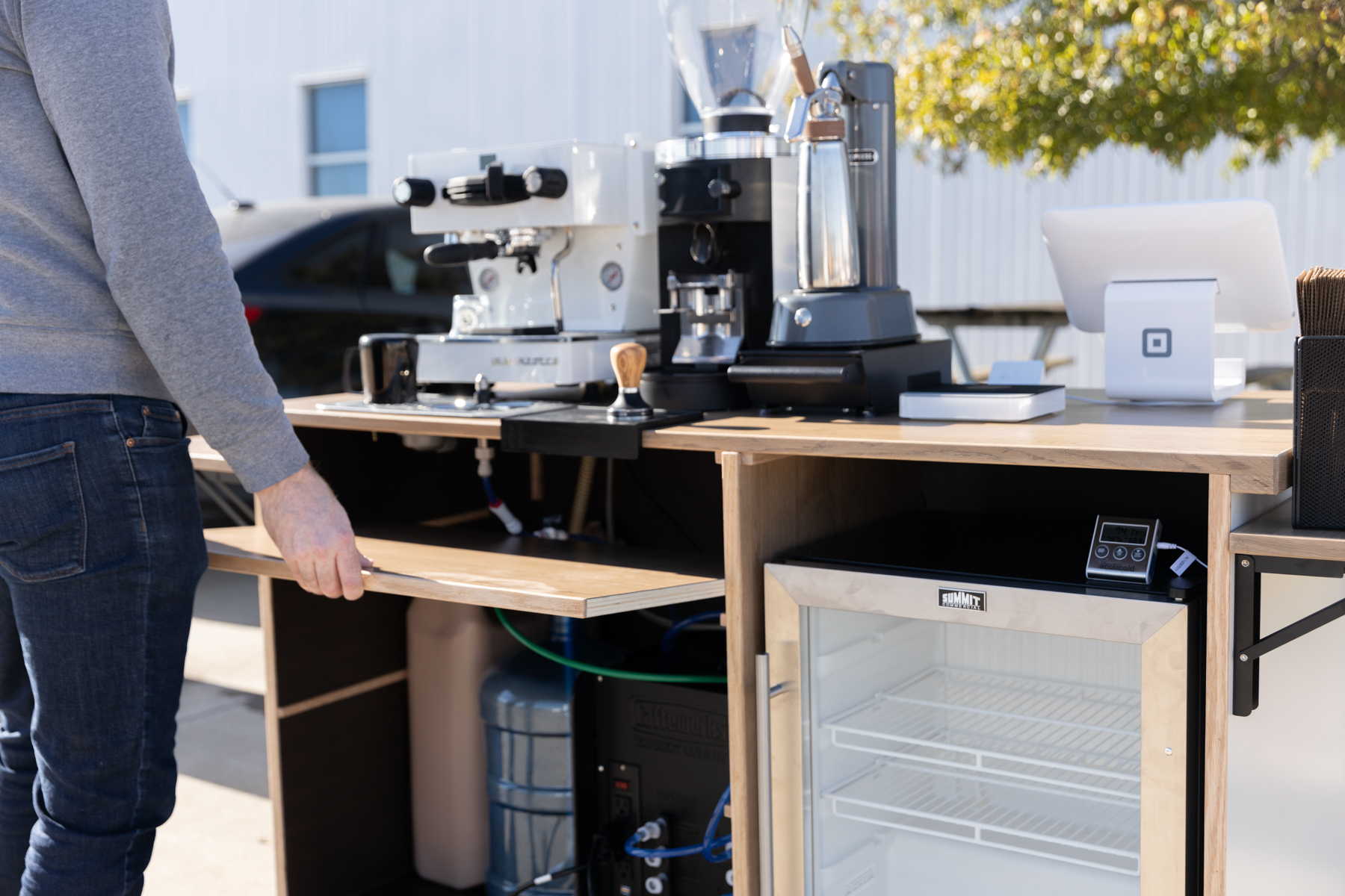 Installing shelf in Woodress Model 1 Coffee Cart