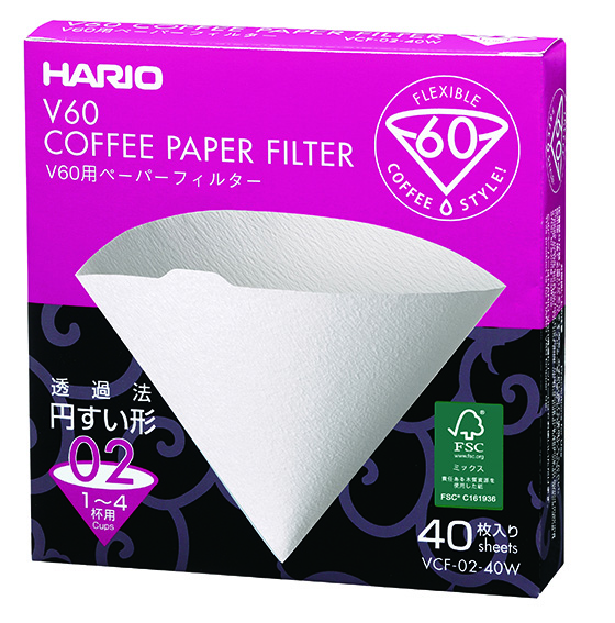 Hario Coffee White Paper Filter Size 02 for V60 Brewer, 40 Count | Prima  Coffee