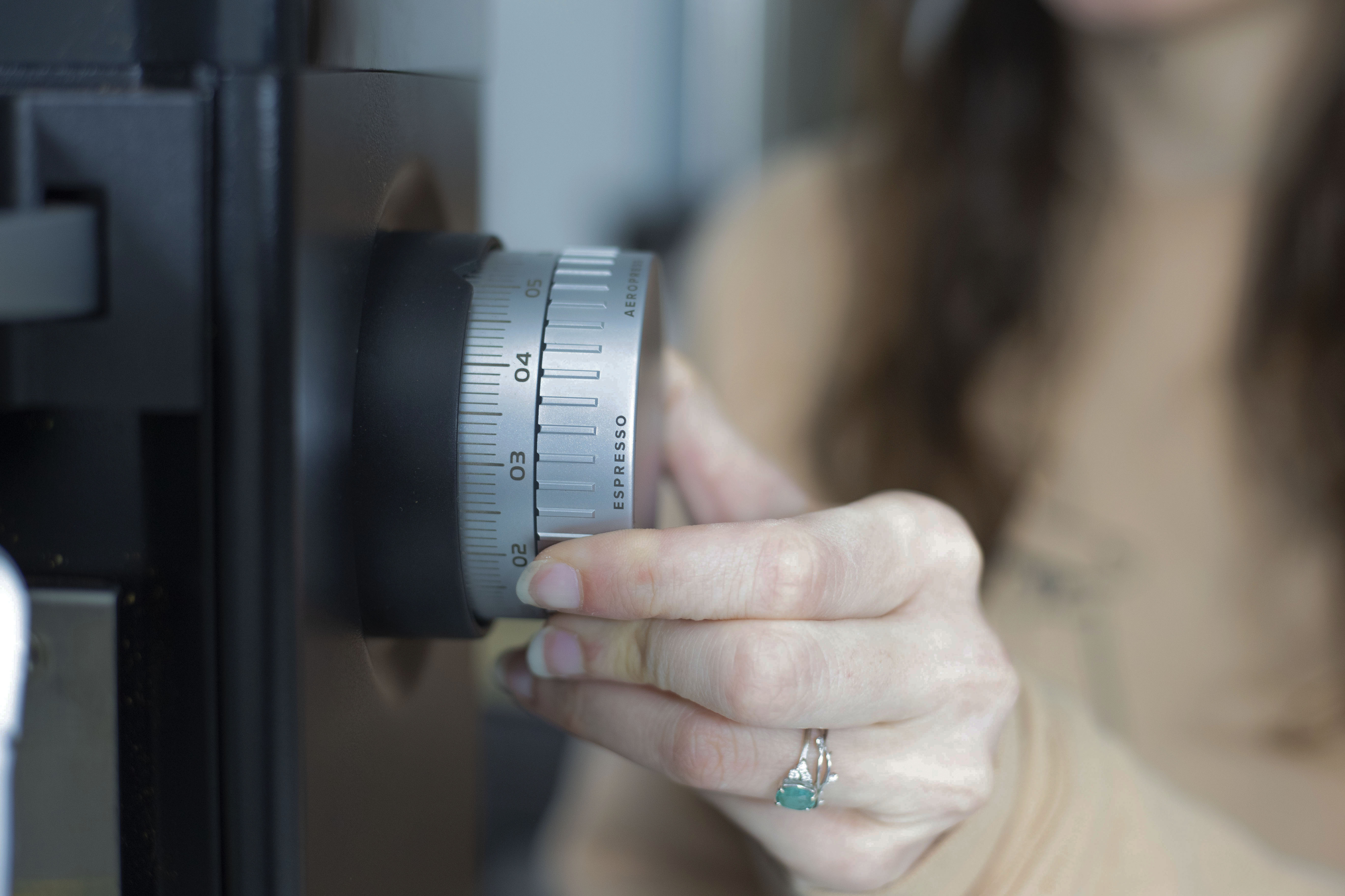 View of Grind Adjustment Wheel