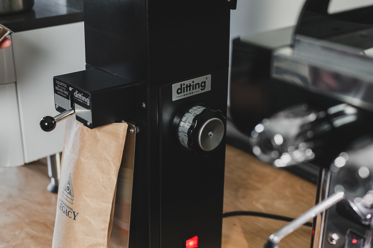 Close up on Ditting KR804 grinder