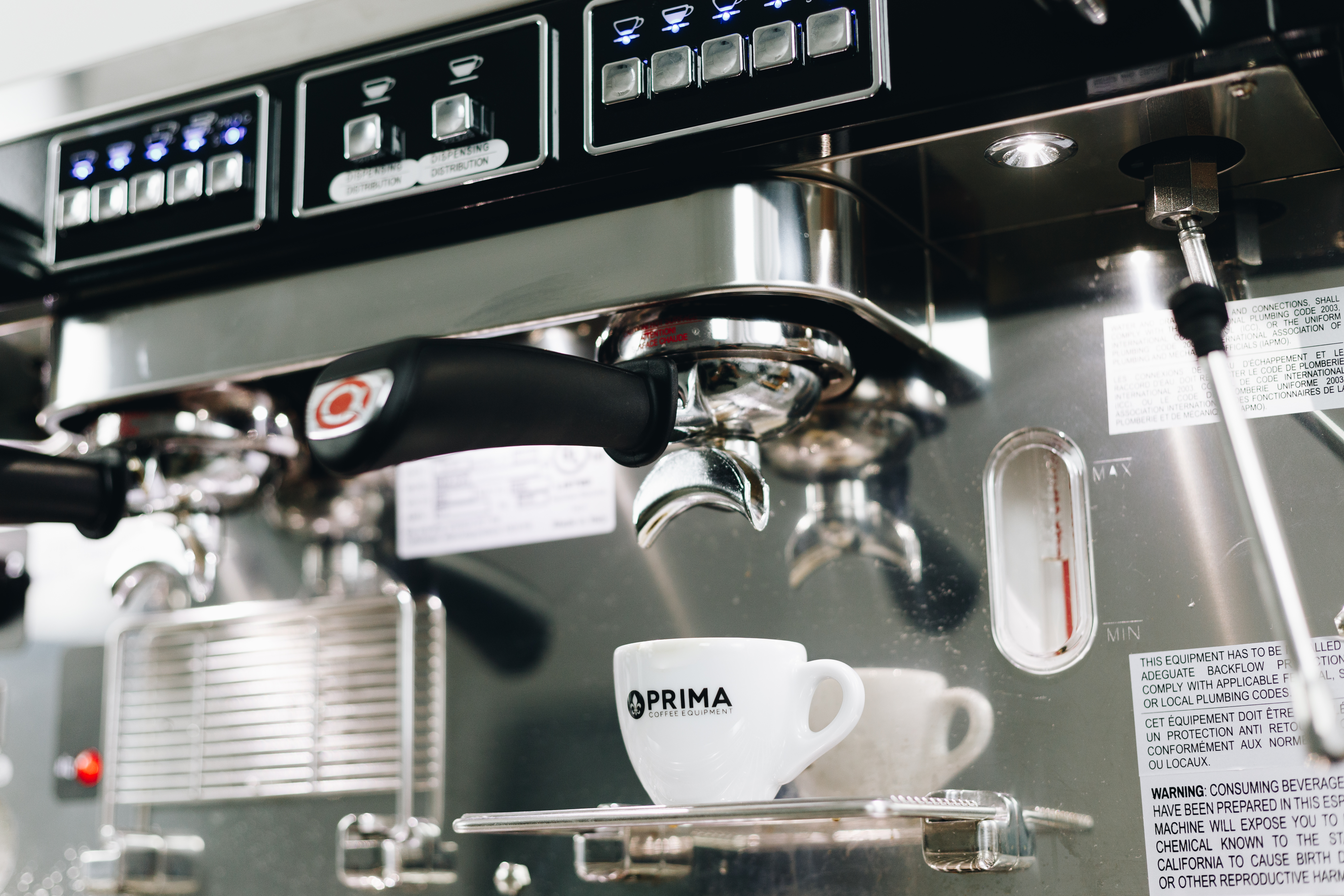close up on Astoria Pratic Avant espresso machine