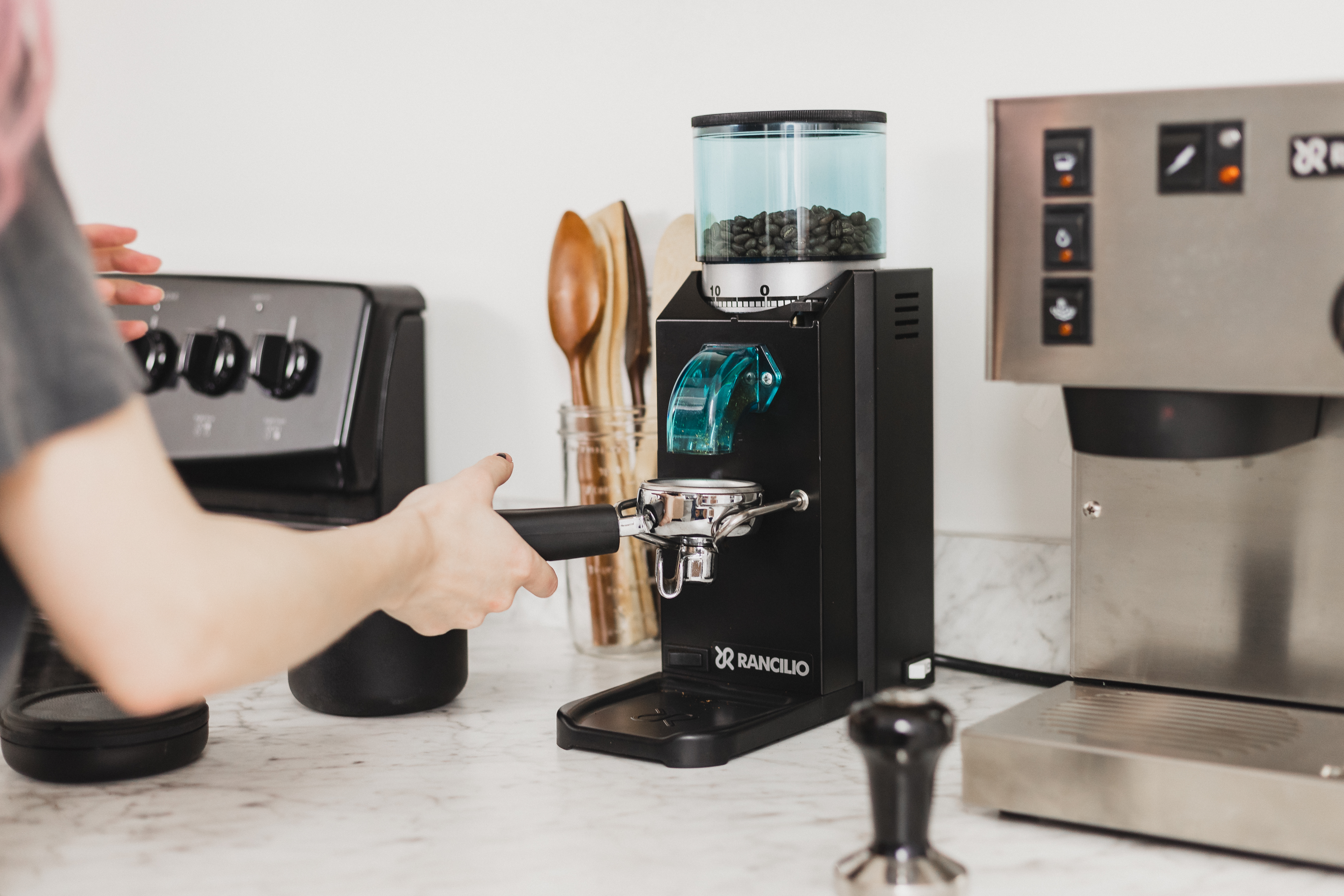 Portafilter on the Rancilio Silvia portafilter holder