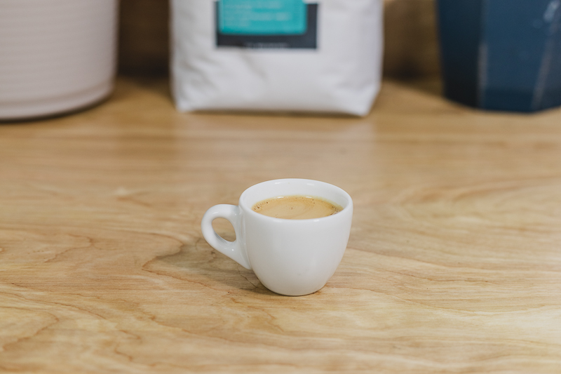 Shot of espresso side view