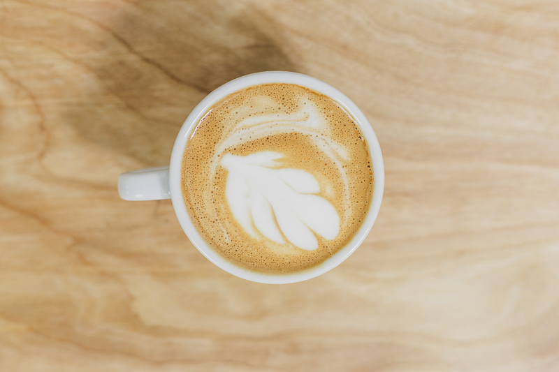 Birds eye view of cappuccino