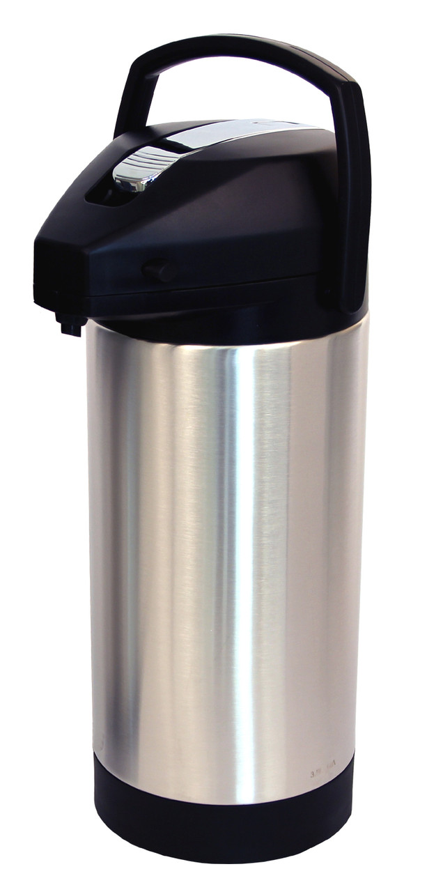 101 Oz (3.0L) Airpot Coffee Carafe with Pump, Stainless Steel