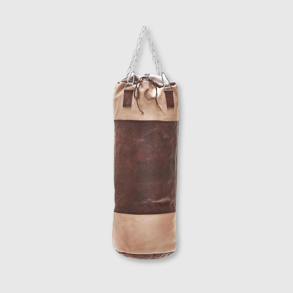 RETRO CREAM / BROWN LEATHER HEAVY PUNCHING BAG