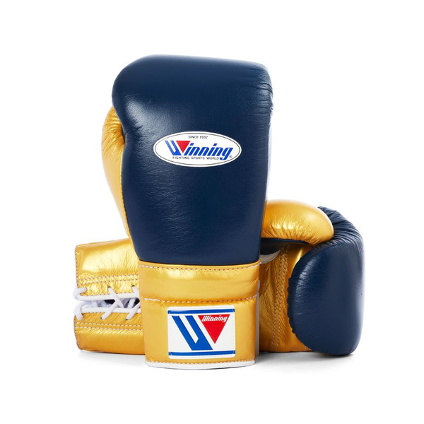 Winning Japan Boxing MS Training Gloves - Navy Gold Lace