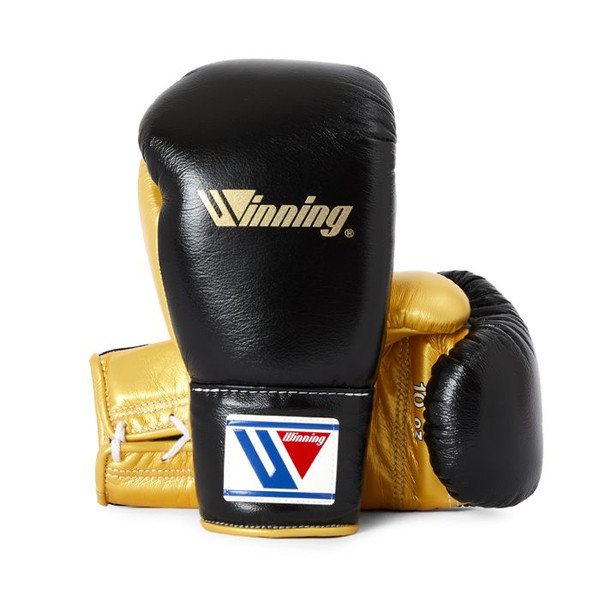 Winning Japan Boxing MS Training Gloves - Black Gold Lace