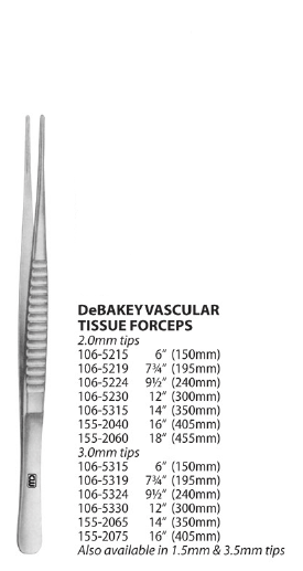 MEDICON DeBakey AT 血管鑷子 20cm 06.51.20 Debakey Vascular Tissue