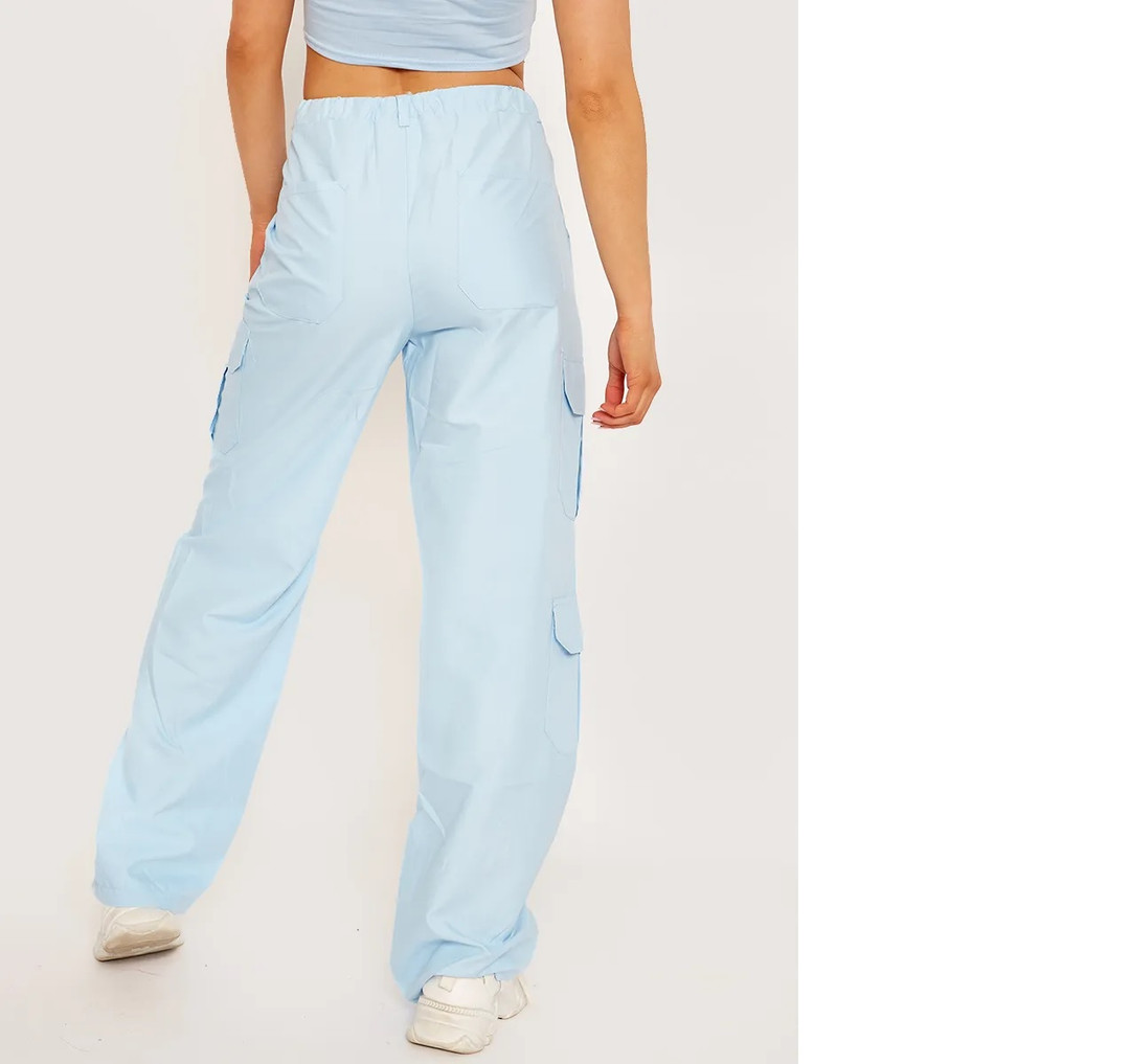 Women's Blue Cargo Pants with chain И-9085-10 - buy cheap in the online  store OLLA, Ukraine.