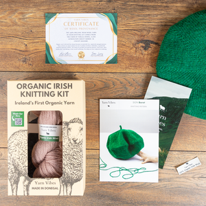 Yarn Vibes 100% Organic Irish Knitting Kit: Siún Beret