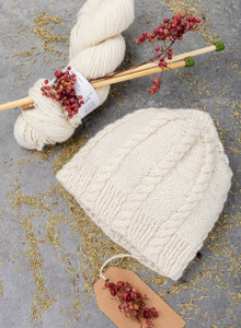 Cassidy Cable Hat Yarn Vibes 100% Organic Knit Kit Cassidy Cable Hat Yarn Vibes 100% Organic Knit Kit