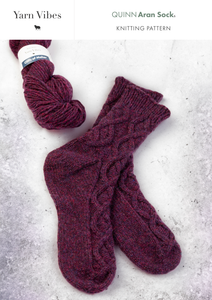 Quinn Aran Socks Knitting Pattern Quinn Aran Socks Knitting Pattern