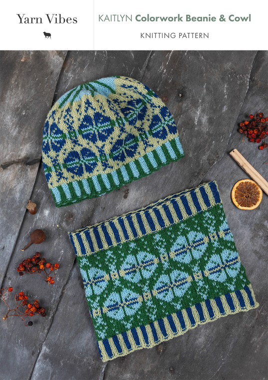 Kaitlyn Colorwork Hat & Cowl Knitting Pattern