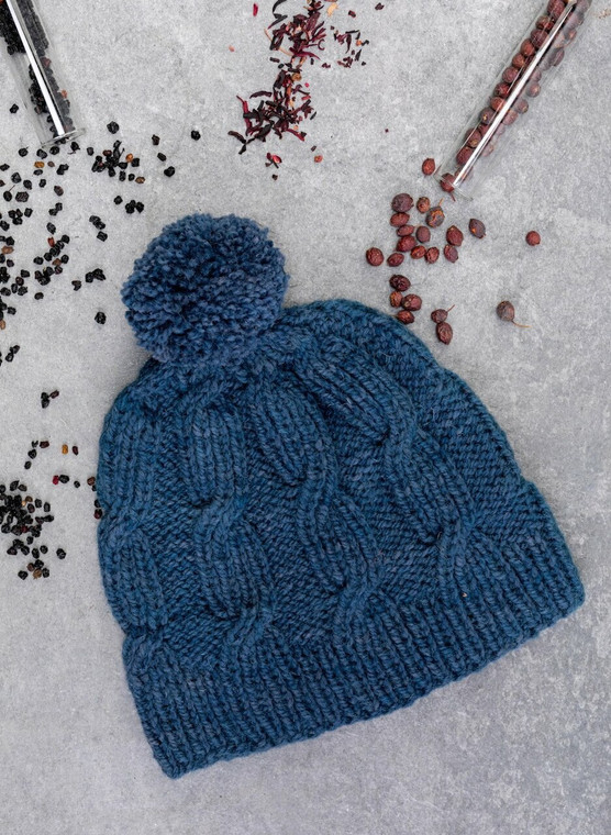 Riley Aran Hat Yarn Vibes 100% Organic Knit Kit