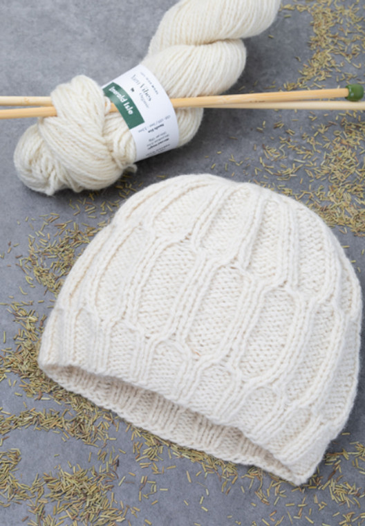 Orla Lattice Hat Yarn Vibes 100% Organic Knit Kit