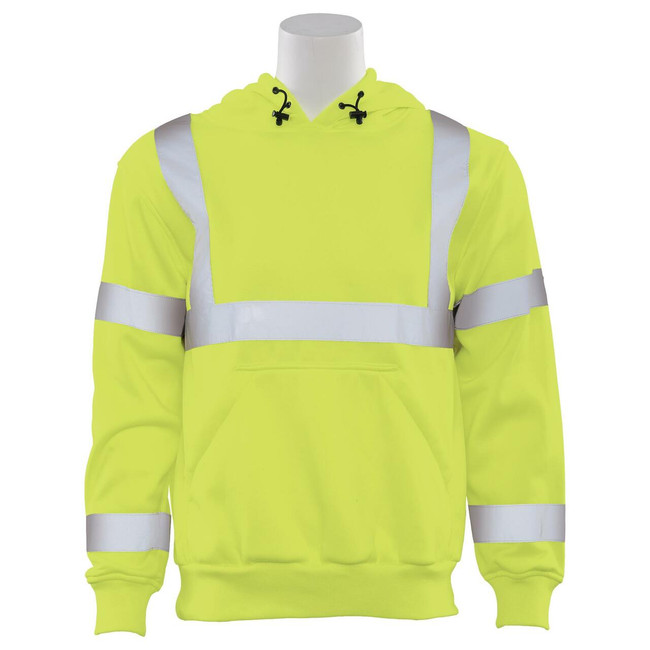 ERB Safety Products Class 3 Safety Hoodie - Hi Viz Lime