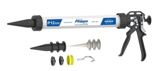  Phipps P12S, 20oz Sausage Gun Kit with Nozzles, 12:1 Thrust Ratio 