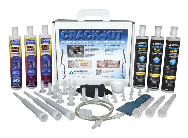 Adhesives Technology Crackbond CRACK KIT, Complete Kit For Structural Epoxy Injection Repairs